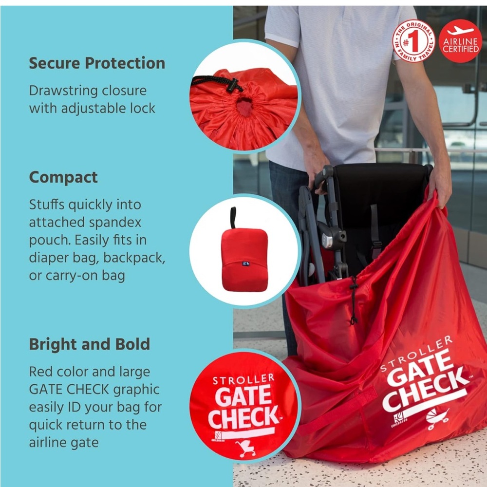 Gate Check Air Travel Bag for Standard and Double Strollers